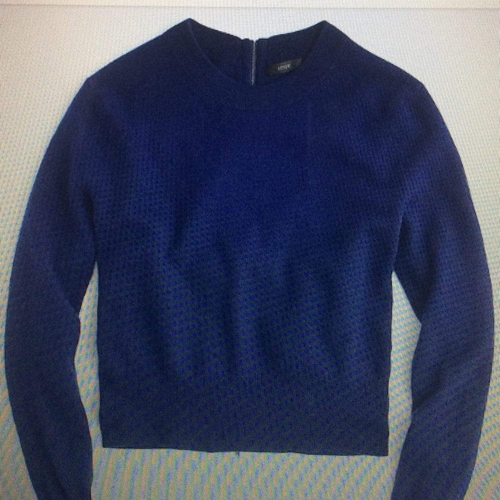 NWT - JCrew Wool Back Zip Sweater in Gray